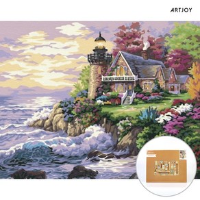 아트조이 DIY 명화그리기 (물감2배) 석양에 물든 등대 40X50cm, 1개