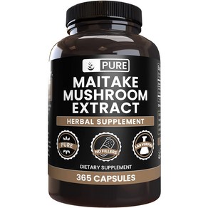 Pue 잎새버섯 Maitake Mushoom 750mg 365캡슐, 365정, 1개