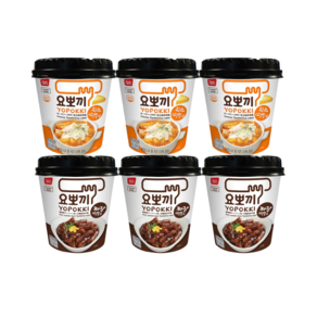 요뽀끼 컵 떡볶이 치즈3+짜장3, 6개