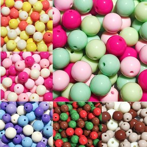 (20pcs)14mm 믹스색 아크릴컬러비즈