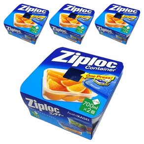 Zip lock 지퍼락 컨테이너 저장용기 정사각형 700ml, 4개