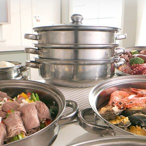 코벤 스텐 전골찜 찜의나라 3단 전골냄비 샤브샤브, 1개