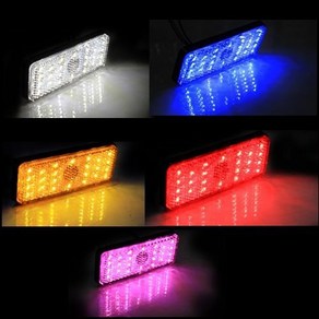 제로몰 사각형 반사 LED 차폭등 12볼트 6가지 색상, 레드 커버 레드 LED, 1개