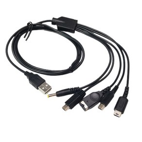 1.2m/4ft 5 in 1 USB 충전 케이블 다중 충전 코드 고속 충전 연결 와이어(GBA SP/3DS/NDSL/WiiU/PSP용), 한개옵션2