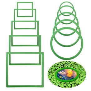 물고기 먹이 링 수족관 플로팅 식물 링 피딩트레이 수족관 열대어 피딩링 10개(원형 사각형), 10개