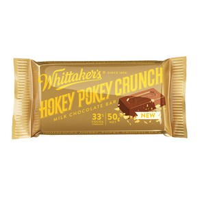 휘태커스 호키 포키 크런치 33% 코코아 밀크 초콜릿 바 50g 12팩 Whittake's Hokey Pokey Cunch 33%, 12개