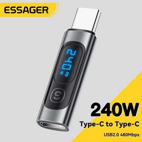 Essage USB C 30 OTG 어댑터 디지털 디스플레이 데이터 어댑터 맥북 프로 에어 삼성용 C타입C타입 PD 240W 100W, 1개, 1.Black C TO C, [01] 옵션1