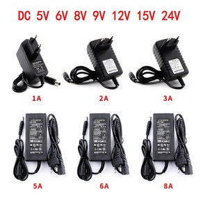 AC DC 전원 공급 장치 5V 6V 8V 9V 10V 12V 13V 14V 15V 24V AC/DC 1A 2A 3A 5A 6A 8A Led 220V-5V 어댑터, 18) 2A - 5V-EU Plug, 18) 2A - 5V - US Plug