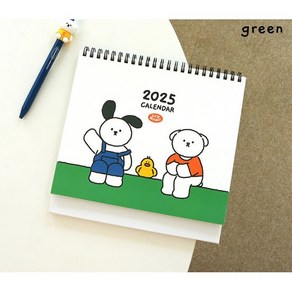 꼬망 2025 탁상 달력 스탠딩 캘린더, GREEN, 1개