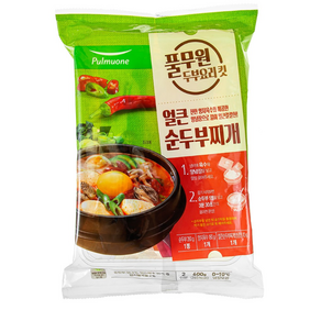 풀무원 얼큰 순두부찌개 2인분 5분키친 혼밥 캠핑 양념 육수레시피, 602g, 2개