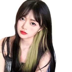 가발위드 단색 컬러피스 스트레이트 붙임머리 5.5cm(4개 1세트) 상품, 10.라이트카키, 4개