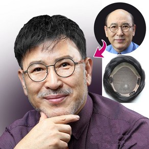 100% 인모 항균망 남자가발 정수리 부분가발 남성가발 가르마 탈모가발, 프리스타일 (L) 대, 1개