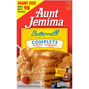 Aunt Jemima Pancake & Waffle Mix Buttemilk Complete 50 Seving Box (Packaging May Vay), 1개, 2.27kg