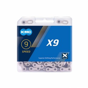 케이엠씨 KMC 모든 구동계 호환9단 체인 X9 실버/그레이, 단일옵션, 1개