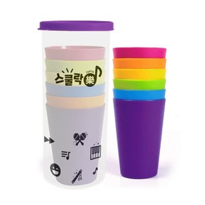 KJP 컵타컵 레인보우 6입 1세트 연주컵 리듬놀이, 6개