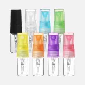 향수용기 PP캡 컬러풀 스프레이 각색 2ml 유리공병 휴대용, 보라, 1개