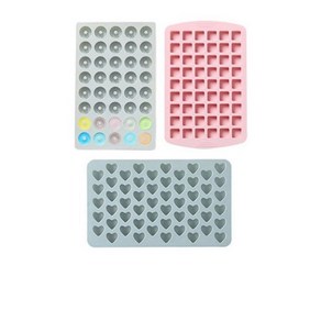 이홈베이킹 실리콘 몰드 도넛 40구 + 미니 하트 55구 + 정사각 54구 세트, 혼합 랜덤, 1세트