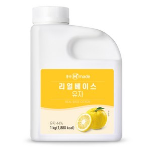 흥국에프앤비 흥국 맘스리얼베이스 유자 1KG 에이드 원액(아이스포장배송) 음료베이스