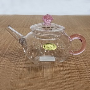 핑크꽃 뚜껑 유리다관 250ml CKD-099A -다도 다기