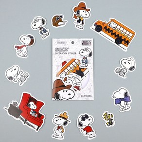 유포지 노트북 캐리어 꾸미기 스누피 데코스티커 하양 (MANY FACES OF SNOOPY), 1세트, 화이트