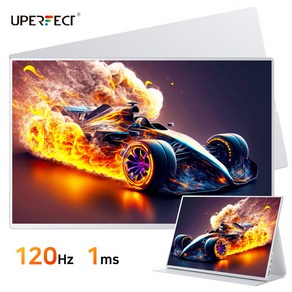 UPERFECT 120Hz FHD 1080p 16'' 포터블 모니터 게임용 DEX 초경량 휴대용 모니터 UGame, 화이트, 40.64cm, 화이트