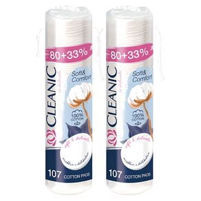 클레아닉 Po Silk 소프트 앤 컴포트 화장솜, 107개입, 2개