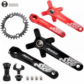 RIROXT 산악 자전거 크랭크셋 Mtb Hollowtech 크랭크암 통합 캔들 Pe 2 크라운 104bcd 연결로드 더블, 4.RIRO ed cank - 175mm, 1개