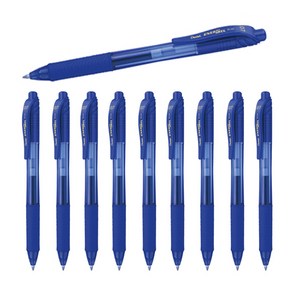 Pentel 에너겔 X 볼펜 BL107 0.7mm 블루/레드 10개 세트, BL107-C 메탈팁 0.7mm 블루 10개 세트