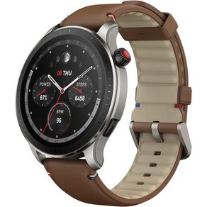 스마트워치 남성용 Amazfit GTR 4 스마트 워치 안드로이드 아이폰 듀얼 밴드 GPS 알렉사 내장 블루투스 통화 150개 이상의 스포츠 모드 14일 배터리 수명 심, Vintage Bown Leathe