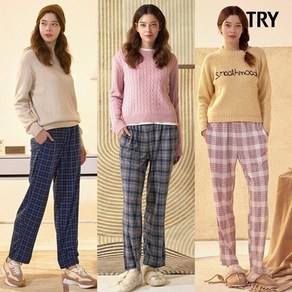 [TRY]24FW 여성 기모 파자마 팬츠 3종 트라이