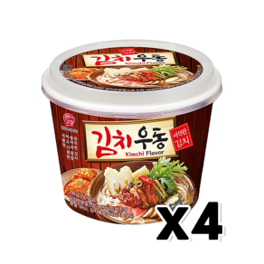 본고장 김치우동 즉석조리 용기컵 200g x 4개