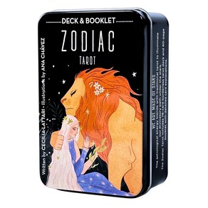 I.I.J Zodiac Taot in a Tin] 타로 카드 78장 웨이트판 타로 운세 [조디악, 1개