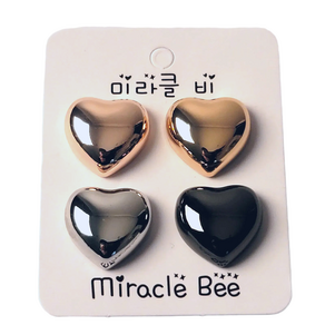 미라클비 예쁜 자석 브로치 스카프 가디건 고정 옷깃 여밈, 4개, 샤이닝 하트