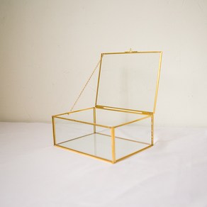 엔틱and데코 엔틱스타일 사각 유리 보석함 상자 Medium (18.5x14x7.5cm), 1개