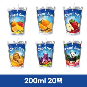 농심 카프리썬 200ml 20팩, 사파리 10팩 + 펀알람 10팩, 20개