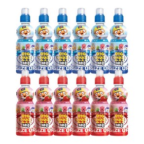 ZERO 빅 뽀로로 어린이 음료 2종 세트 밀크 딸기, 12개, 350ml, 밀크X6개+딸기X6개