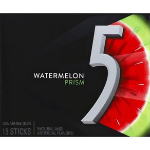 5 GUM Watemelon Pism Suga Fee Chewing Gum 15 Stick Pack 5 GUM 수박 프리즘 무설탕 츄잉껌 15개 팩, 1개