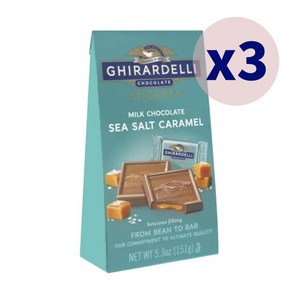 Ghiadelli Chocolate Company 기라델리 스퀘어 밀크 초콜릿 씨 솔트 카라멜 151g x 3개