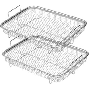 오븐 스테인레스 스틸 에어 프라이어 그릴 바구니를위한 에어 프라이스 바구니가 아닌 에어 프라이스 메쉬 바구니 에어 프라이어 트레이, 없음, 1개, 실버