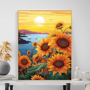 상덕 보석십자수 DIY 키트 캔버스형 액자40 x 50cm, 1개, 해바라기 40*50CM