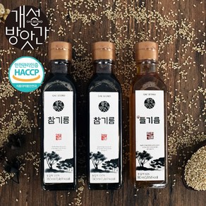 개성방앗간 선물세트 3종 (참기름+참기름+들기름), 1개, 180ml