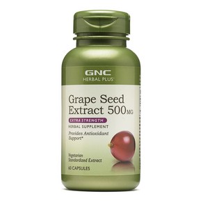 GNC 포도 씨앗 추출물 500mg 캡슐, 60정, 1개