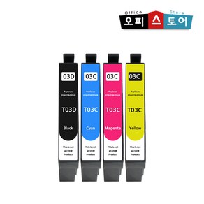 엡손 T03D T03C 잉크 WF-2861 재생 호환, 1개, T03C4 [노랑-Y]