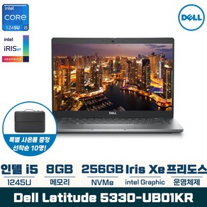 Dell 래티튜드 5330-UB01KR i5-1245U vPo Iis Xe 그래픽 13형 터치지원, Dell Latitude 5330-UB01KR, Fee DOS, 8GB, 256GB, 실버