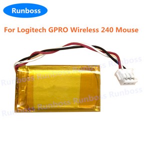 로지텍 GPRO 무선 240 무선 마우스용 리튬 폴리머 교체 배터리 3 선 플러그 3.7V 240mAh 1-2 개 신제품, 01 1PCS battey, 1개