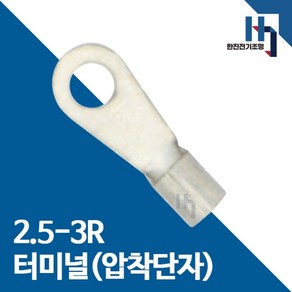 압착단자 2.5-3R 터미널 100개 접속자 전오 카이스 2.5SQ-3R 링단자 커넥터, 2.5-3R 100개