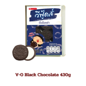 태국 과자 VFOODS V-O Black Chocolate 블랙 초콜릿향 쿠키 430g, 1개