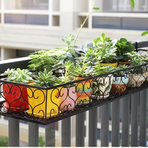 [오디가 ODIGA] 베란다 난간 화분걸이, 100cm, 6cm, 검정색(Black)