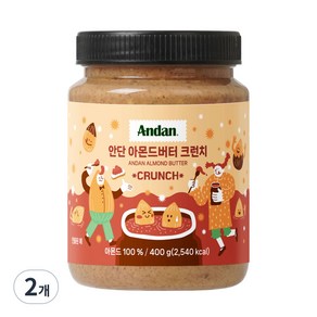 안단 아몬드버터 크런치 100%, 2개, 400g