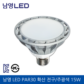 남영 LED PAR30 확산형 전구색 15W 220V, 1개